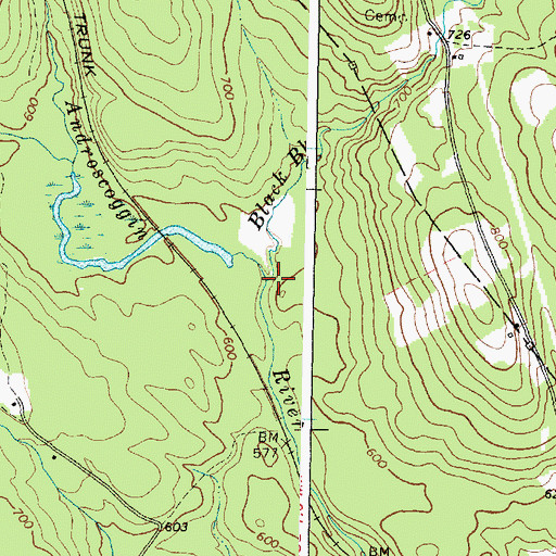 Topographic Map of Black Brook, ME