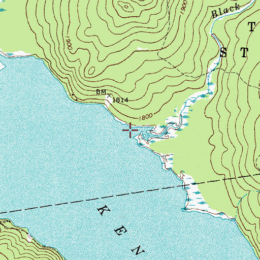 Topographic Map of Black Brook, ME