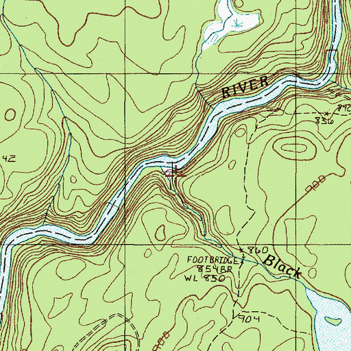 Topographic Map of Black Brook, ME