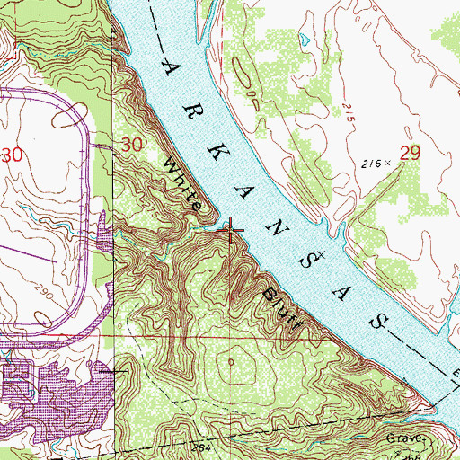 Topographic Map of White Bluff, AR