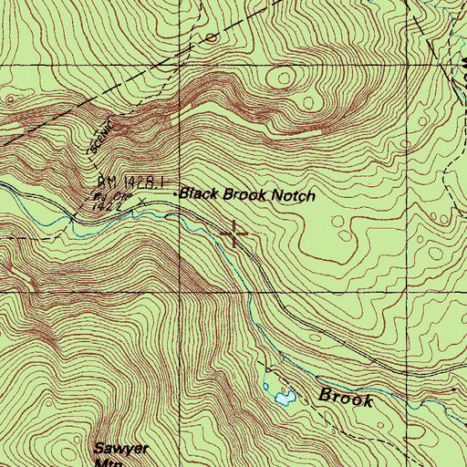 Topographic Map of Black Brook Notch, ME