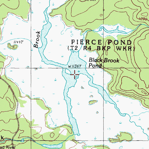 Topographic Map of Black Brook Pond, ME
