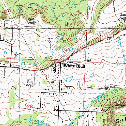 Topographic Map of White Bluff Church, AR