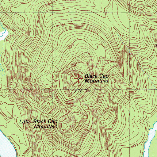Topographic Map of Black Cap Mountain, ME
