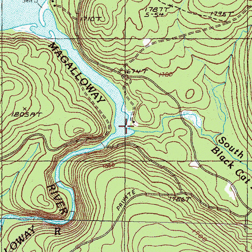 Topographic Map of Black Cat Brook, ME