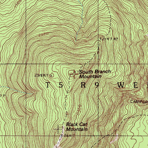 Topographic Map of Black Cat Mountain, ME