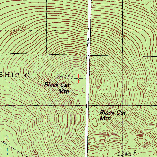 Topographic Map of Black Cat Mountain, ME
