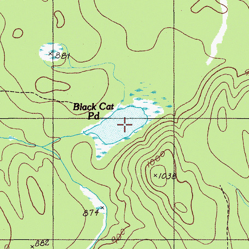 Topographic Map of Black Cat Pond, ME