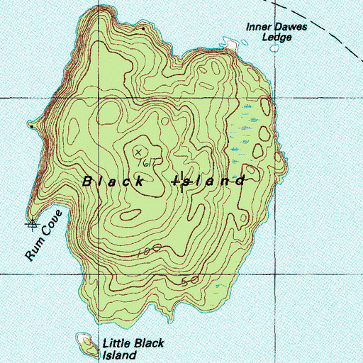 Topographic Map of Black Island, ME