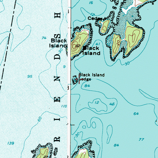 Topographic Map of Black Island Ledge, ME