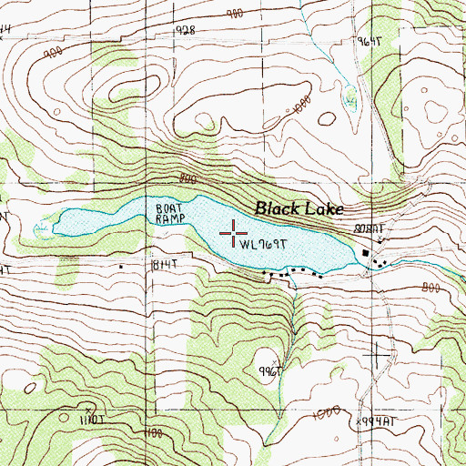 Topographic Map of Black Lake, ME