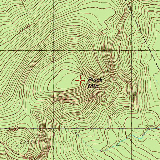 Topographic Map of Black Mountain, ME