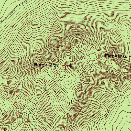 Topographic Map of Black Mountain, ME