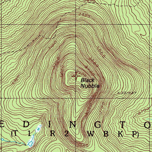 Topographic Map of Black Nubble, ME