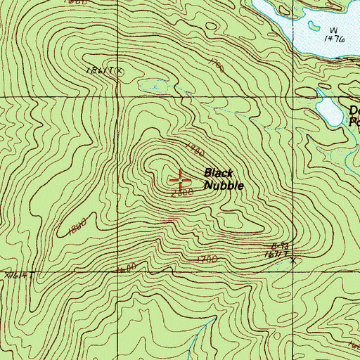 Topographic Map of Black Nubble, ME