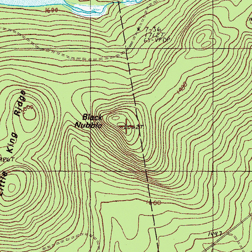 Topographic Map of Black Nubble, ME