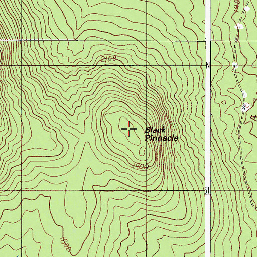Topographic Map of Black Pinnacle, ME