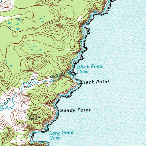 Topographic Map of Black Point Brook, ME