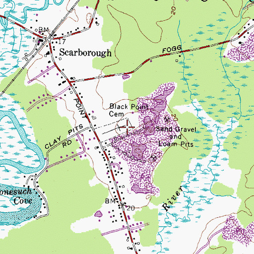 Topographic Map of Black Point Cemetery, ME