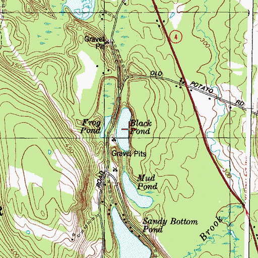 Topographic Map of Black Pond, ME