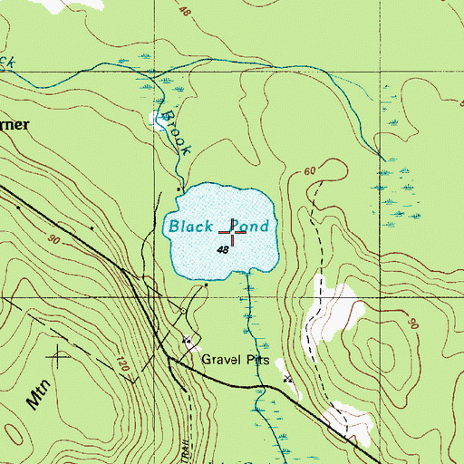 Topographic Map of Black Pond, ME