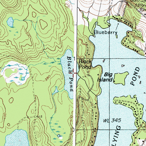 Topographic Map of Black Pond, ME