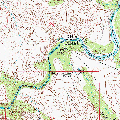 Topographic Map of Hawk Canyon, AZ