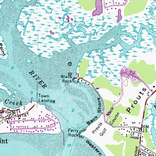 Topographic Map of Black Rock, ME