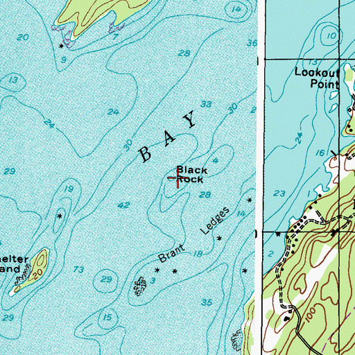 Topographic Map of Black Rock, ME