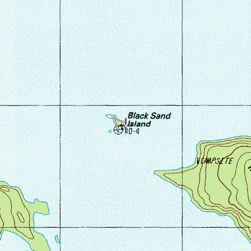 Topographic Map of Black Sand Island, ME