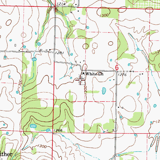 Topographic Map of White Church, AR