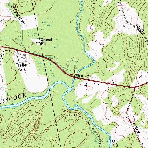 Topographic Map of Black Stream, ME