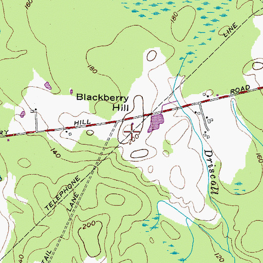 Topographic Map of Blackberry Hill, ME