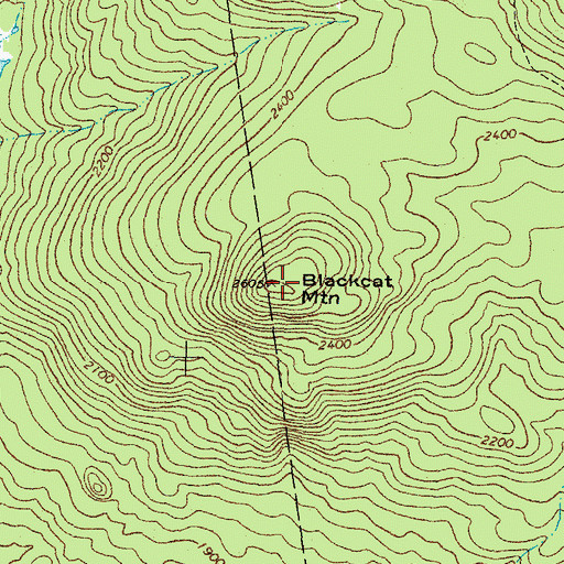 Topographic Map of Blackcat Mountain, ME