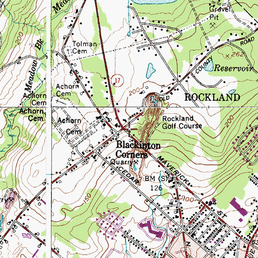 Topographic Map of Blackinton Corners, ME