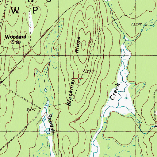 Topographic Map of Blackman Ridge, ME