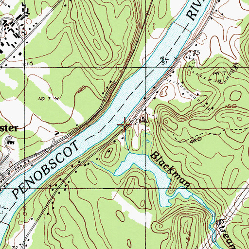 Topographic Map of Blackman Stream, ME