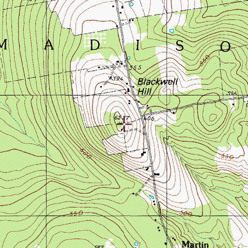 Topographic Map of Blackwell Hill, ME