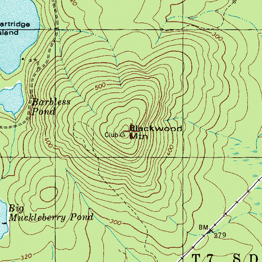 Topographic Map of Blackwood Mountain, ME