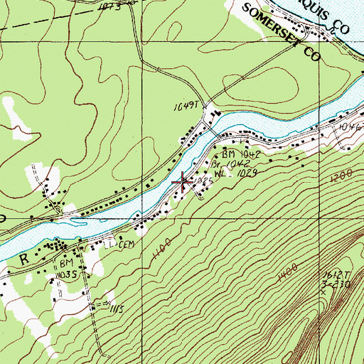 Topographic Map of Blaine School, ME