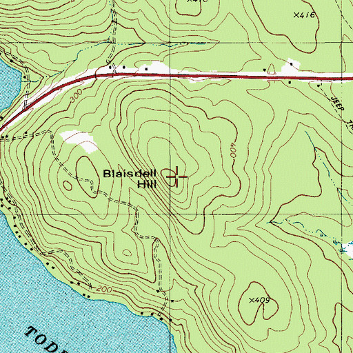 Topographic Map of Blaisdell Hill, ME