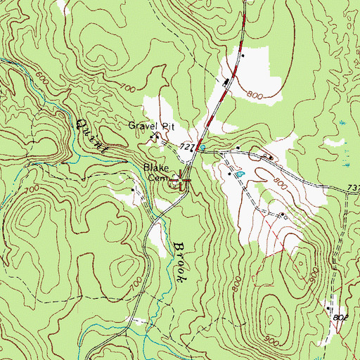 Topographic Map of Blake Cemetery, ME