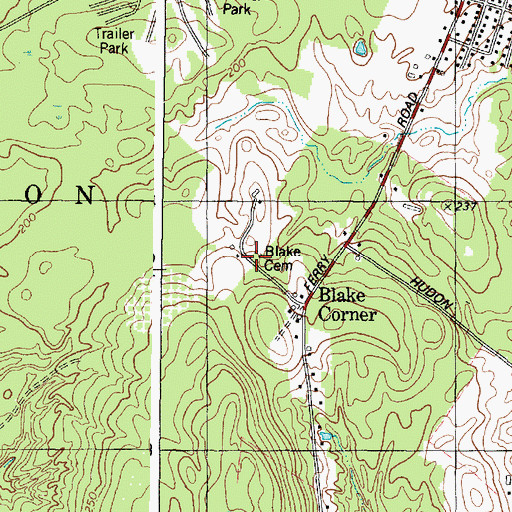 Topographic Map of Blake Cemetery, ME