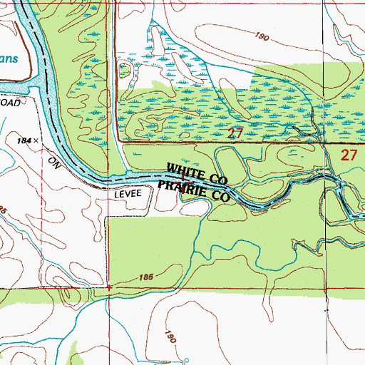 Topographic Map of White Creek, AR