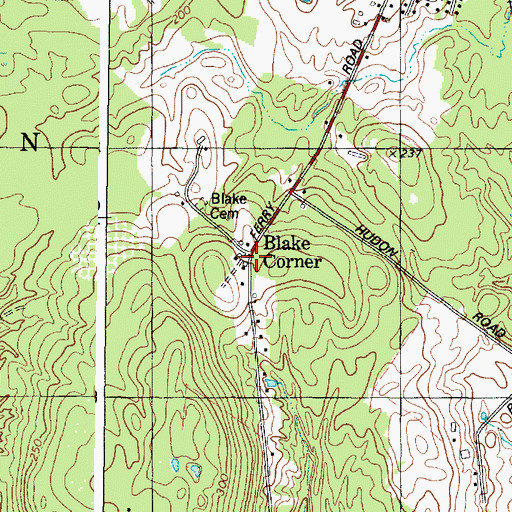 Topographic Map of Blake Corner, ME
