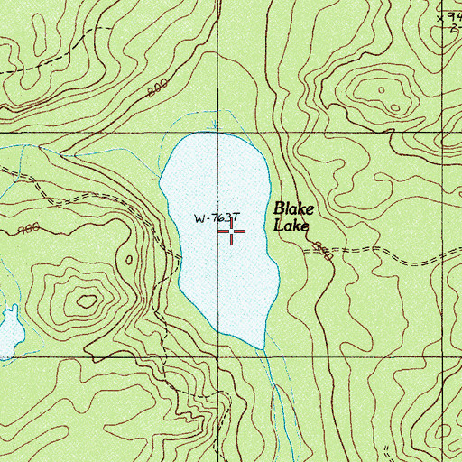 Topographic Map of Blake Lake, ME