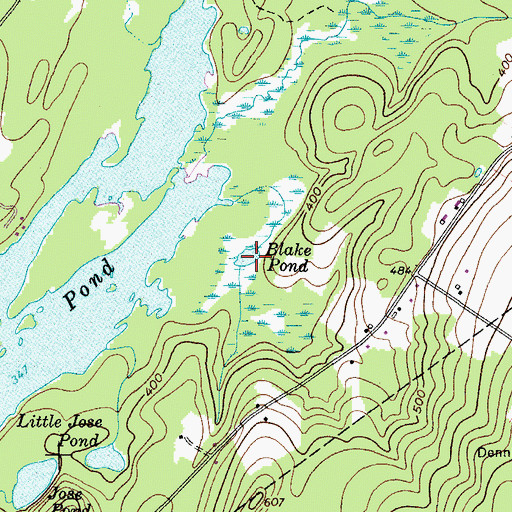 Topographic Map of Blake Pond, ME