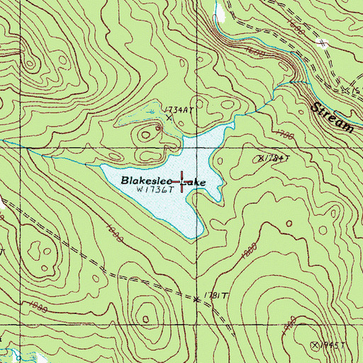 Topographic Map of Blakeslee Lake, ME