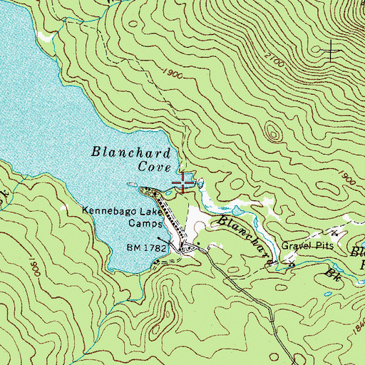 Topographic Map of Blanchard Brook, ME