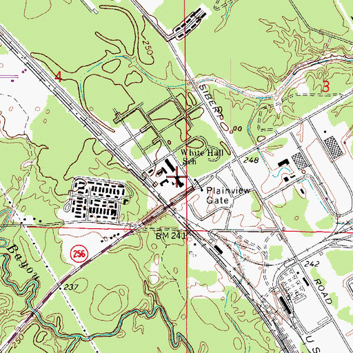 Topographic Map of White Hall School, AR